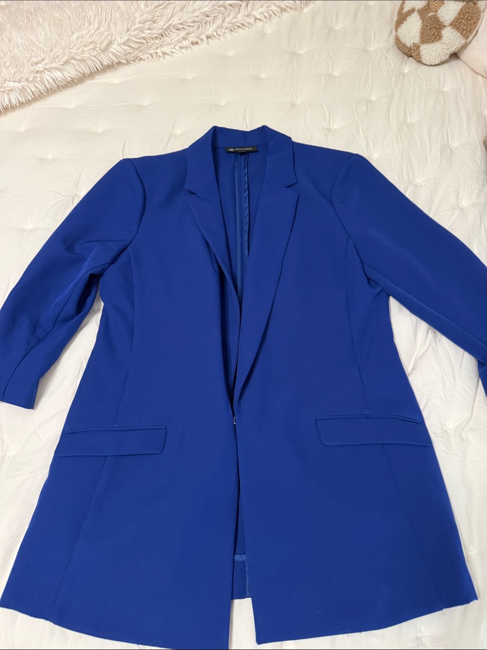 Women's INC Long Blue Blazer Jacket-L